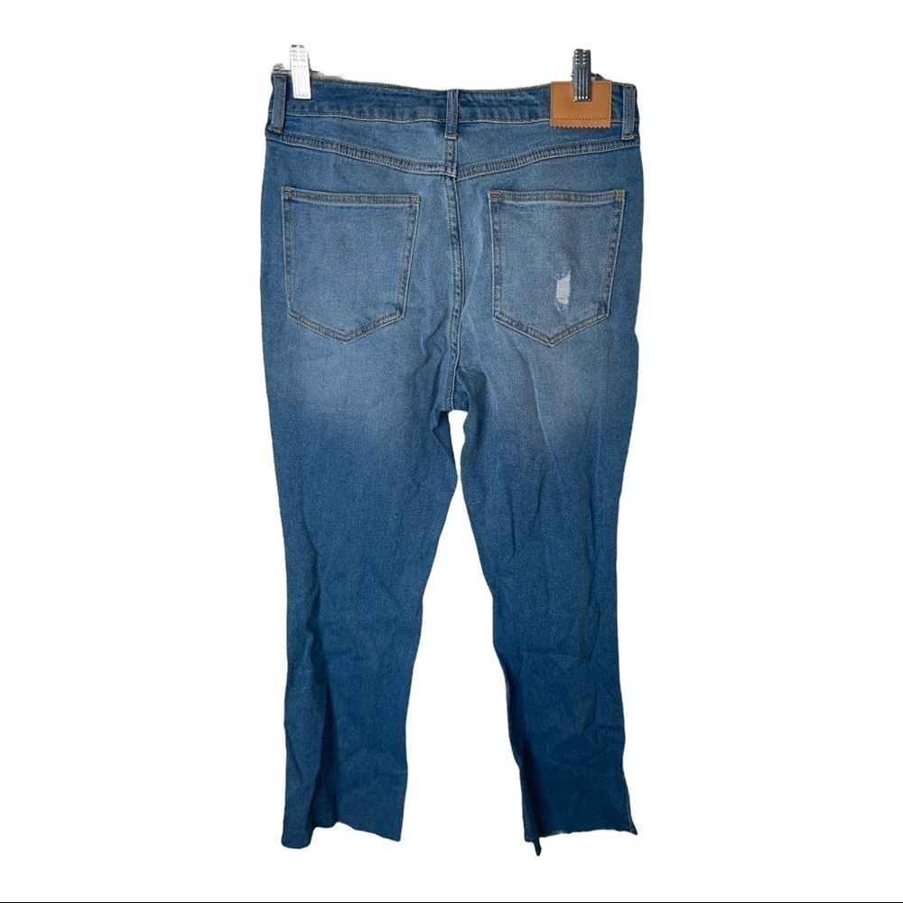 NWT Avec Les Filles Distressed High Rise Straight Crop Jeans Size 28 - Picture 9 of 10